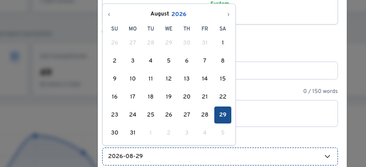 DatePicker in a Bootstrap modal — portal rendering ensures no z-index clipping